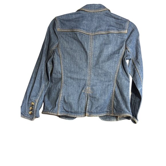 Theory Womens Denim Blazer Jacket Patty L Louisiana Style Size S Blue Button Fro - Picture 2 of 16